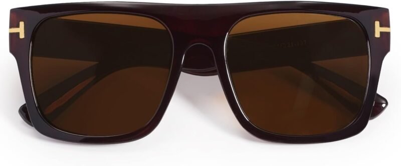 CEREMONYT Sunglasses Square  Trendy Square Sunglasses Mens Womens Oversized Flat Top Shades Retro 70s Rectangle Driving Sunnies VL9756