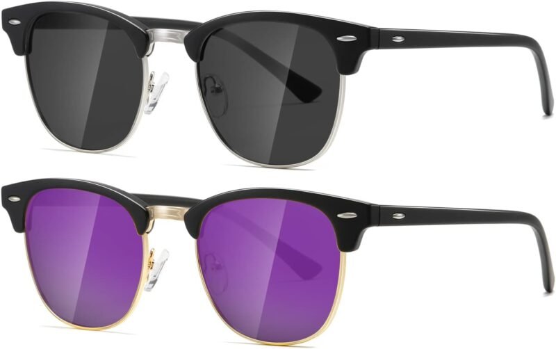 CEREMONYT Sunglasses Polarized Sunglasses WayfarerFor Women And Men Semi Rimless Frame Retro Sun Glasses AE0369