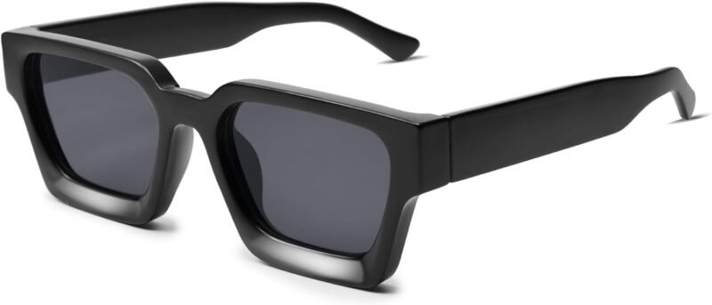 CEREMONYT Sunglasses Square  Thick Square Sunglasses for Men Women Retro Chunky Rectangle Shades UV400 Protection VL9731