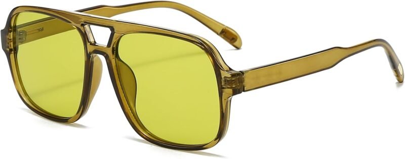 CEREMONYT Sunglasses Square Retro Sunglasses for Women Men Trendy Classic 70s Square Aviator Sun Glasses Vintage Shades