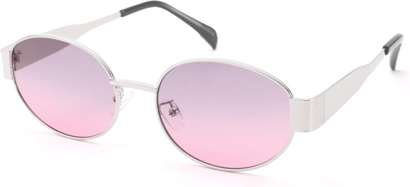 CEREMONYT Sunglasses Oval Sunglasses for Women Men – Fashion Sun Glasses – Rectangle Metal Frame Shades