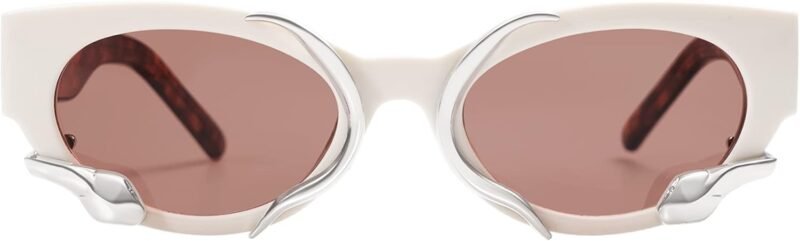 CEREMONYT Sunglasses Cat Eye Trendy Sunglasses for Women Men Vintage Narrow Cateye Metal Snake Sunnie Y2k Accessories AP3621