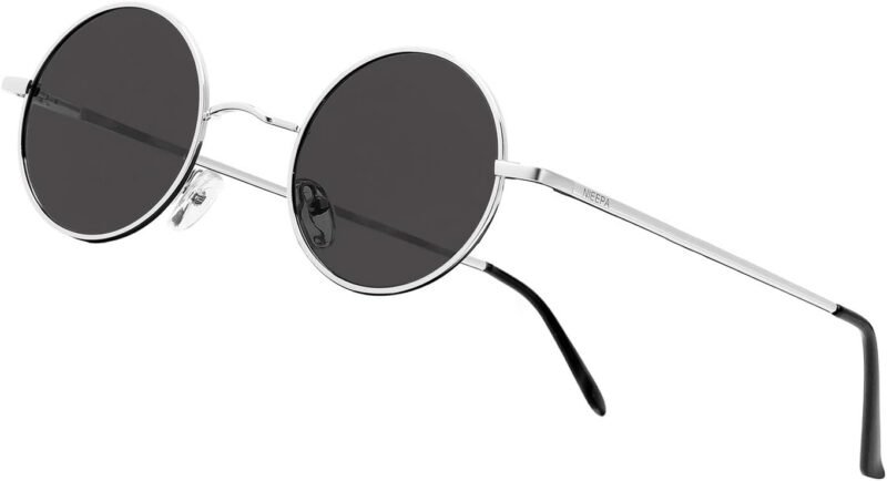 CEREMONYT Sunglasses Round Vintage Small Round Polarized Hippie Sunglasses for Men Women Circle Sun Glasses NP1002