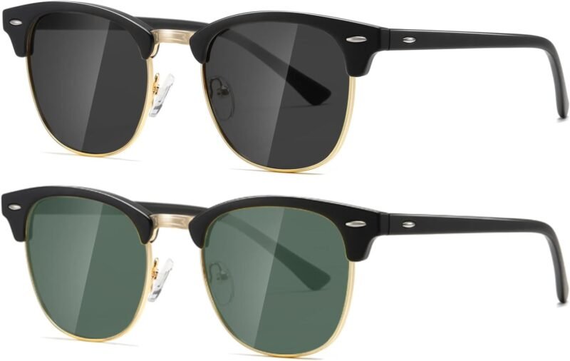 CEREMONYT Sunglasses Polarized Sunglasses WayfarerFor Women And Men Semi Rimless Frame Retro Sun Glasses AE0369