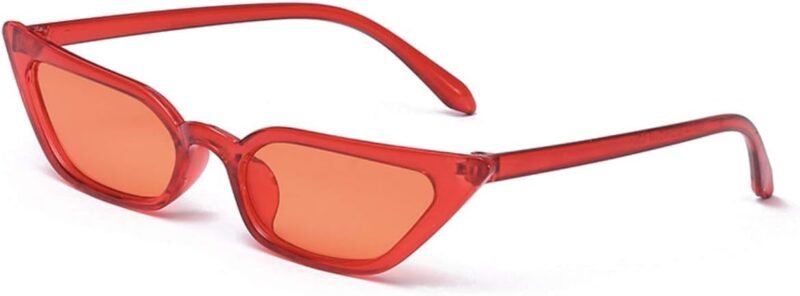 CEREMONYT Sunglasses Cat Eye Small Cat Eye Sunglasses for Men and Women Skinny  Frame Y2K Shades Trendy Fun Fashion Glasses