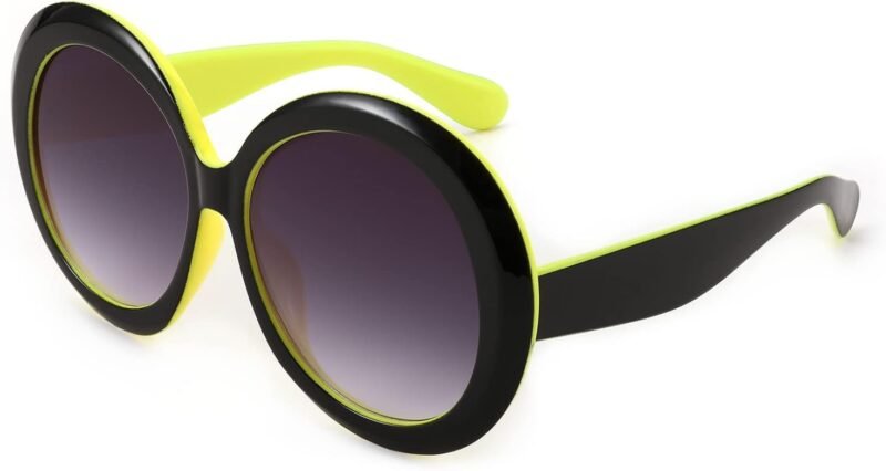 CEREMONYT Sunglasses Round Retro Oversized Round Sunglasses Women & Men, 70s 80s Fashion Trendy Big Shades K7155