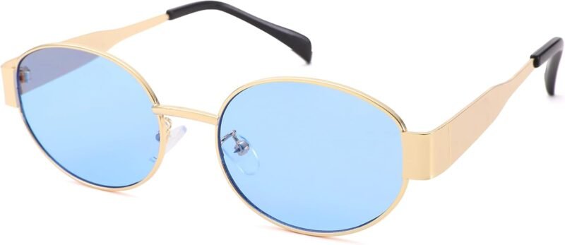 CEREMONYT Sunglasses Oval Sunglasses for Women Men – Fashion Sun Glasses – Rectangle Metal Frame Shades