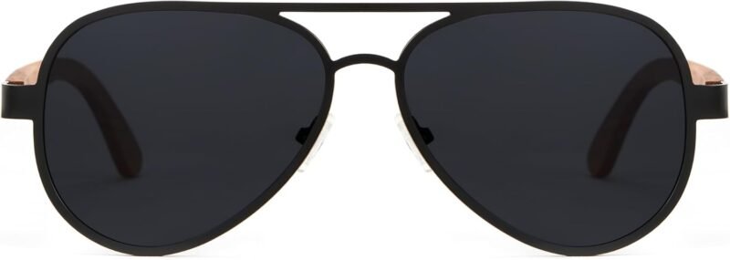 CEREMONYT Sunglasses for Men Polarized UV Protection Trendy Metal Pilot Sunglasses for Driving Hiking Travel