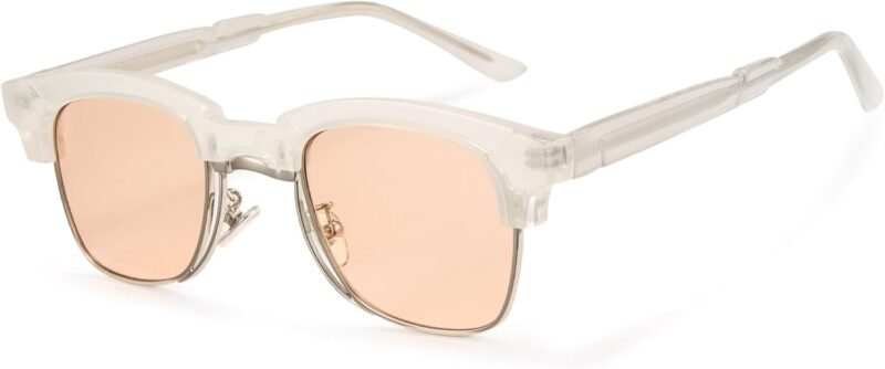 CEREMONYT Sunglasses Browline Tinted Sunglasses for Women Men Trendy Browline Frame Sunglasses UV Protection for Outdoor 1557