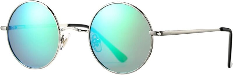 CEREMONYT Sunglasses Round Circle Lennon Glasses Retro Round Polarized Sunglasses Hippie Style Small Circle Sun Glasses