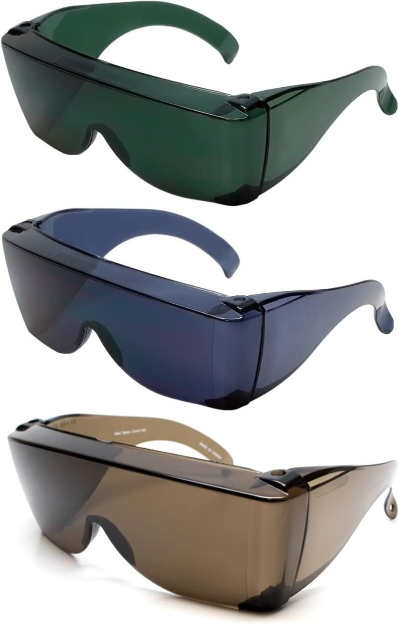 CEREMONYT Sunglasses Wraparound  Fit Over Safety Glasses Fitover Prescription Eyewear Smoke Grey Men Women Wraparound Tinted Anti Scratch Glare