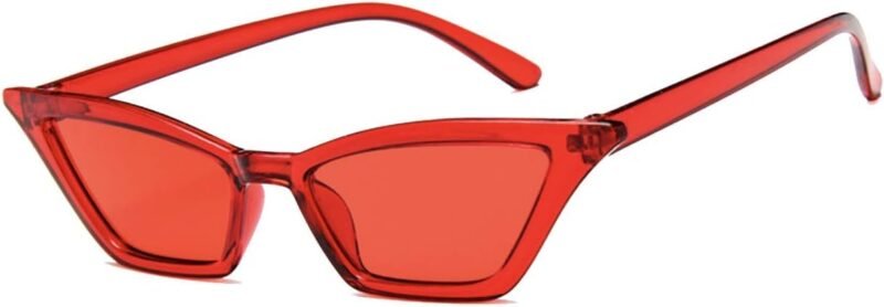 CEREMONYT Sunglasses Cat Eye Small Cat Eye Sunglasses for Men and Women Skinny  Frame Y2K Shades Trendy Fun Fashion Glasses