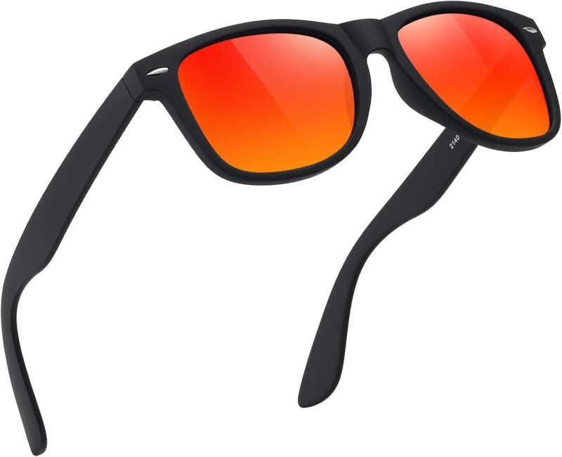 CEREMONYT Sunglasses WayfarerMen Polarized Sunglasses Wayfarerfor Mens and Womens,Black Retro Sun Glasses Driving Fishing UV Protection