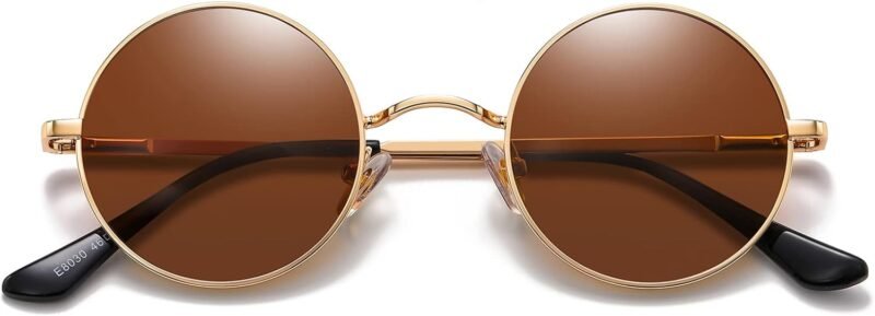 CEREMONYT Sunglasses Round  Small Round Sunglasses Polarized for Men Women Retro Vintage Circle Hippie Sun Glasses UV400