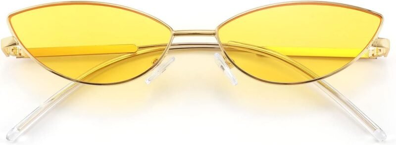 CEREMONYT Sunglasses Cat Eye Fashion Designer Sunglasses  Small Petals Shape Arc Temple Design B2298