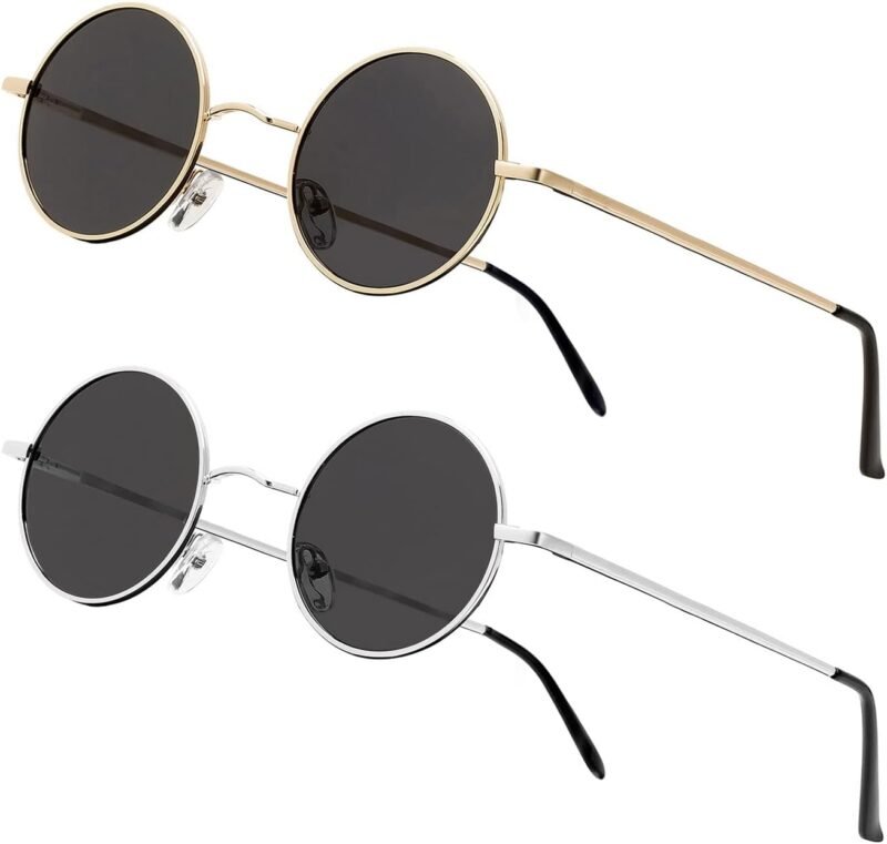 CEREMONYT Sunglasses Round Vintage Small Round Polarized Hippie Sunglasses for Men Women Circle Sun Glasses NP1002