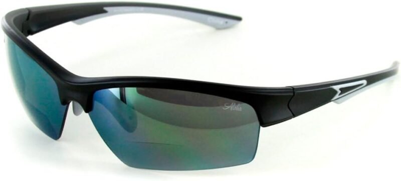 CEREMONYT Sunglasses Wraparound  MX2″ Bifocal Sunglasses with Wrap-Around Sports Design and Mirror Lenses (Silver w/Smoke Lens +2.50)