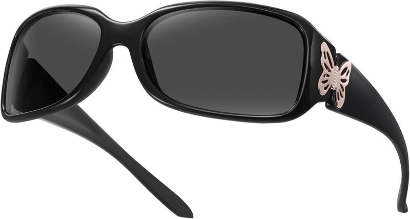 CEREMONYT Sunglasses Wraparound Women’s Polarized Sunglasses – Fashionable Wraparound Butterfly Design with UV400 Protection