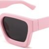 CEREMONYT Sunglasses Square  Retro 90s Square Sunglasses for Women Men Trendy Chunky Rectangle Sunglasses UV400 Protection B2385