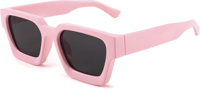 CEREMONYT Sunglasses Square  Retro 90s Square Sunglasses for Women Men Trendy Chunky Rectangle Sunglasses UV400 Protection B2385