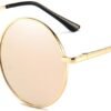 CEREMONYT Sunglasses Round  Polarized Sunglasses for Men Women Retro Metal Small Circle Hippie Sunglasses