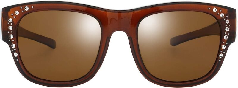 CEREMONYT Sunglasses Wraparound The Fresh High Definition Polarized Wrap Around Shield Sunglasses for Glasses – Leather Eyeglasses Case