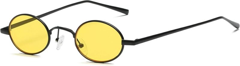 51bNfgka0wL._AC_SL1500 CEREMONYT Sunglasses Oval Vintage Small Round Sunglasses OvalSlender Metal Frame Candy Colors B2422