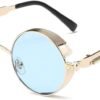CEREMONYT Sunglasses Round  Vintage Steampunk Retro Metal Round Circle Frame Sunglasses