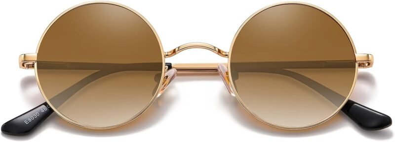 CEREMONYT Sunglasses Round  Small Round Sunglasses Polarized for Men Women Retro Vintage Circle Hippie Sun Glasses UV400