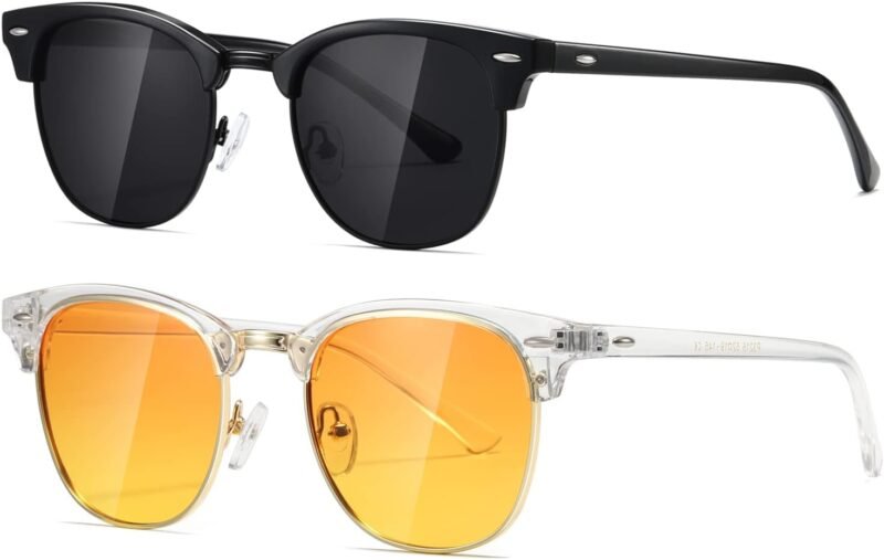 CEREMONYT Sunglasses Polarized Sunglasses WayfarerFor Women And Men Semi Rimless Frame Retro Sun Glasses AE0369