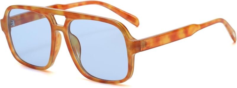 CEREMONYT Sunglasses Square Retro Sunglasses for Women Men Trendy Classic 70s Square Aviator Sun Glasses Vintage Shades