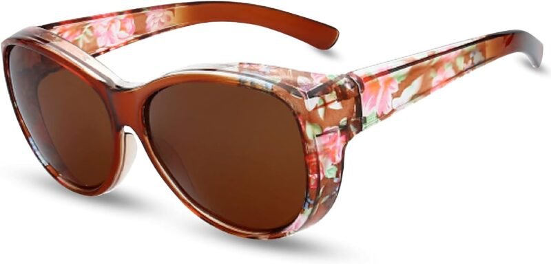 CEREMONYT Sunglasses Wraparound The Fresh High Definition Polarized Wrap Around Shield Sunglasses for Glasses – Leather Eyeglasses Case