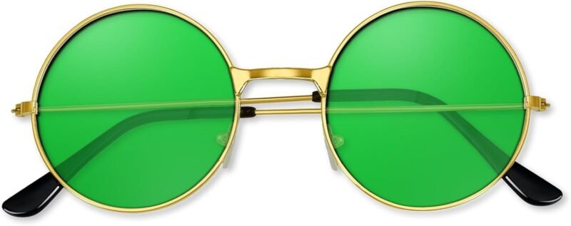 CEREMONYT Sunglasses Round 1-3 Pairs Hippie Sunglasses 70s Round Hippie Glasses Party Decoration Sunglasses for Women with Colored Glasses Cloth