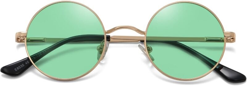 CEREMONYT Sunglasses Round  Small Round Sunglasses Polarized for Men Women Retro Vintage Circle Hippie Sun Glasses UV400