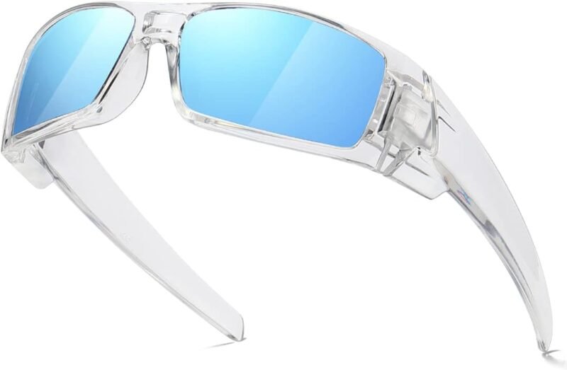 CEREMONYT Sunglasses Wraparound Polarized Sunglasses Men Womens Trendy Retro Sports Rectangular Wrap Around Vintage Shot Shield