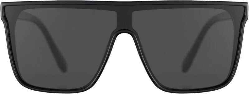 CEREMONYT Sunglasses Square Polarized Oversized Square Sunglasses for Women Men, Trendy Flat Top Fashion Shield Shades MS52363