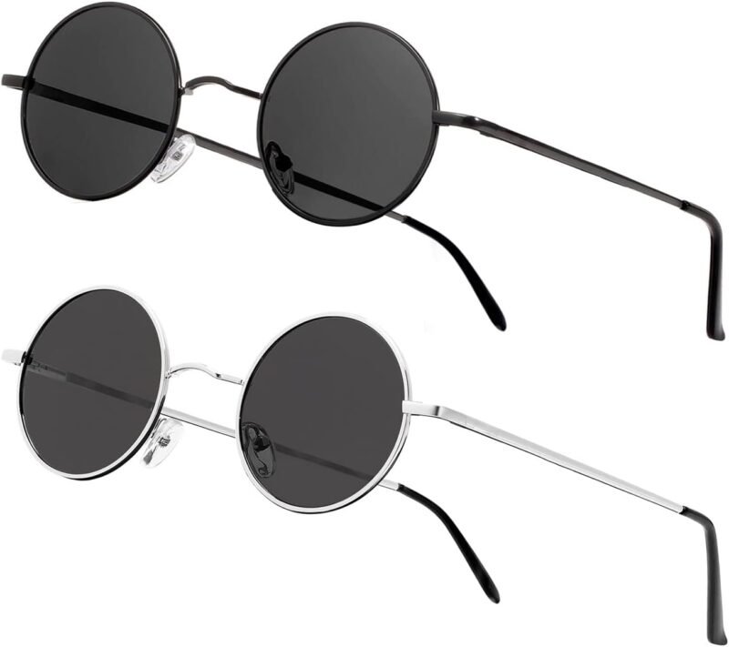 CEREMONYT Sunglasses Round Vintage Small Round Polarized Hippie Sunglasses for Men Women Circle Sun Glasses NP1002