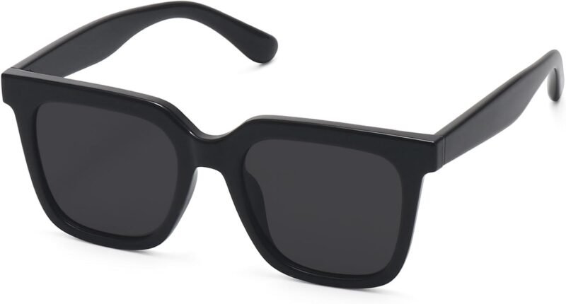 CEREMONYT Sunglasses Square Large Square Sunglasses Trendy Polarized Sunglasses for Women Men Classic Retro Style UV400 Protection