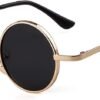 CEREMONYT Sunglasses Round  Retro Small Round Sunglasses for Men Women Vintage Style Metal Frame