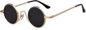 CEREMONYT Sunglasses Round  Retro Small Round Sunglasses for Men Women Vintage Style Metal Frame