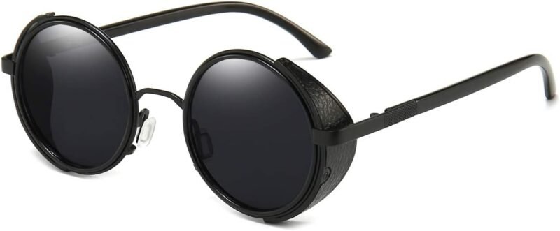 CEREMONYT Sunglasses Round  Steampunk Vintage Retro Round Sunglasses Metal Circle Frame