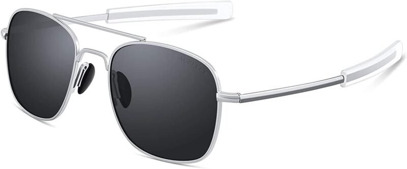 CEREMONYT SunglassesMens  Sunglasses 53mm TAC Polarized Lense Military Style Metal Frame with Bayonet Temples