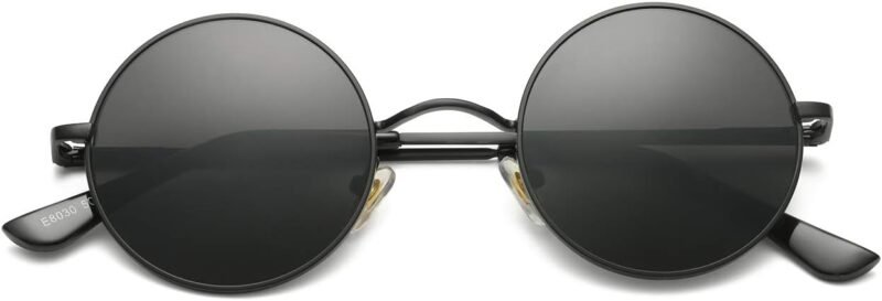 CEREMONYT Sunglasses Round Circle Lennon Glasses Retro Round Polarized Sunglasses Hippie Style Small Circle Sun Glasses