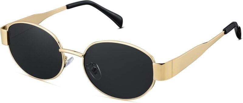 CEREMONYT Sunglasses Oval Sunglasses for Women Men – Fashion Sun Glasses – Rectangle Metal Frame Shades