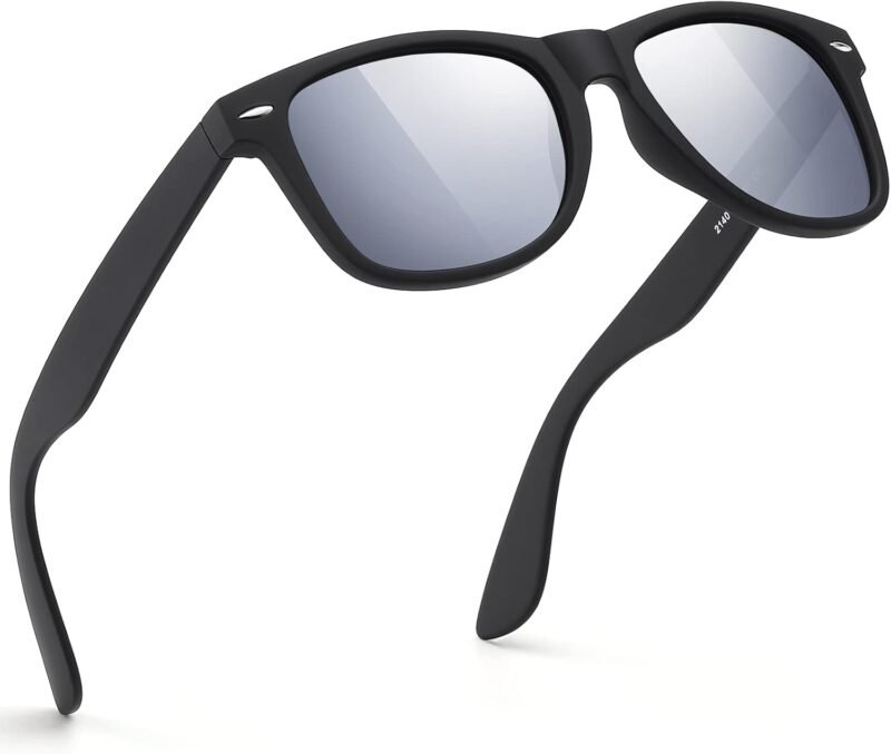 CEREMONYT Sunglasses WayfarerMen Polarized Sunglasses Wayfarerfor Mens and Womens,Black Retro Sun Glasses Driving Fishing UV Protection