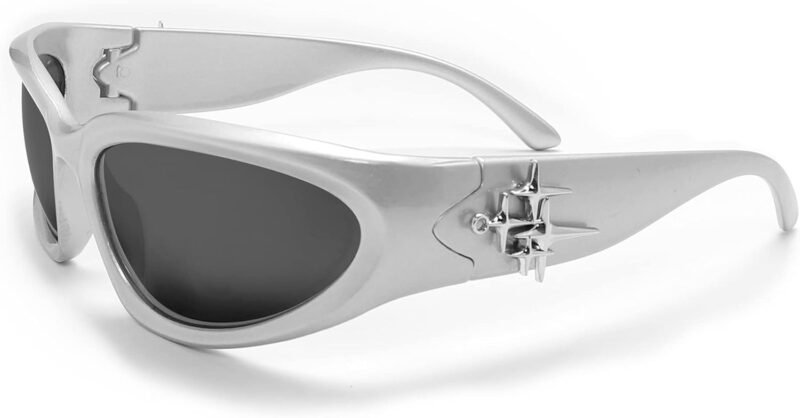 CEREMONYT Sunglasses Oval Fashion Sunglasses for Men Women Trendy Swift Oval Dark Futuristic Sunglasses Shades Glasses Eyeglasses