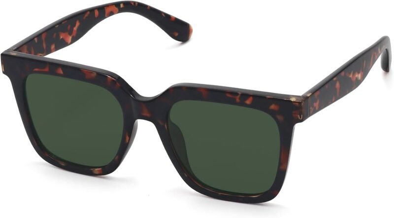 CEREMONYT Sunglasses Square Large Square Sunglasses Trendy Polarized Sunglasses for Women Men Classic Retro Style UV400 Protection