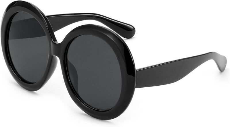 CEREMONYT Sunglasses Round Retro Oversized Round Sunglasses Women & Men, 70s 80s Fashion Trendy Big Shades K7155