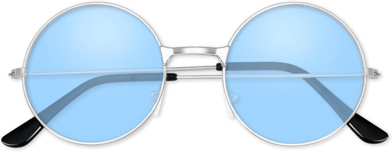 CEREMONYT Sunglasses Round 1-3 Pairs Hippie Sunglasses 70s Round Hippie Glasses Party Decoration Sunglasses for Women with Colored Glasses Cloth