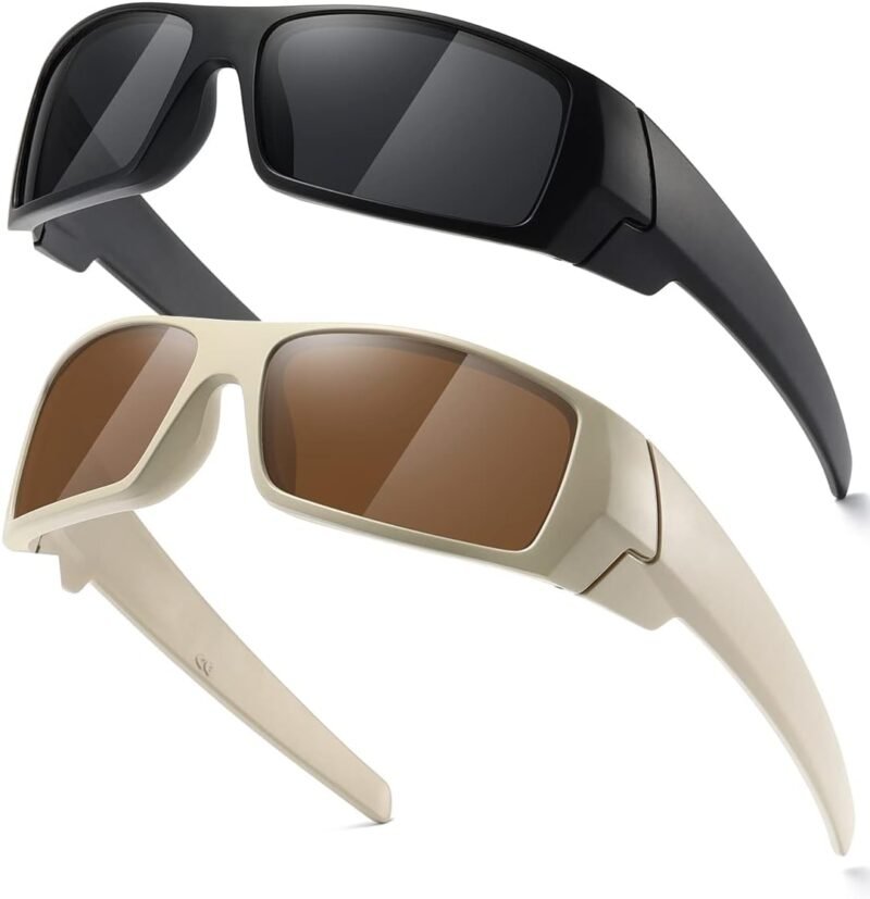 CEREMONYT Sunglasses Wraparound Polarized Sunglasses Men Womens Trendy Retro Sports Rectangular Wrap Around Vintage Shot Shield